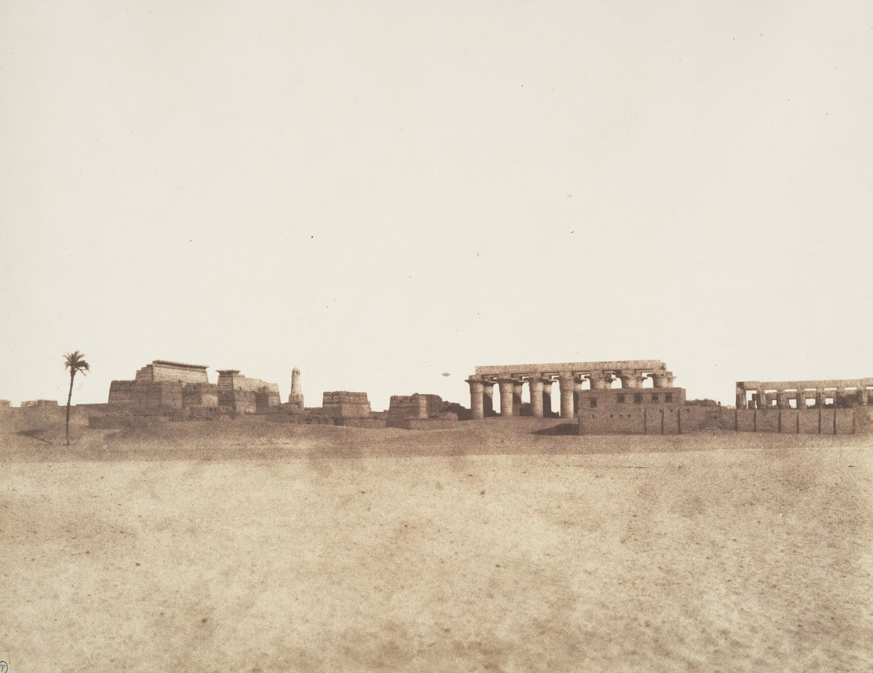 Louksor Thebe, Algemeen Uitzicht op de Ruïnes, 1851-52 door Félix Teynard