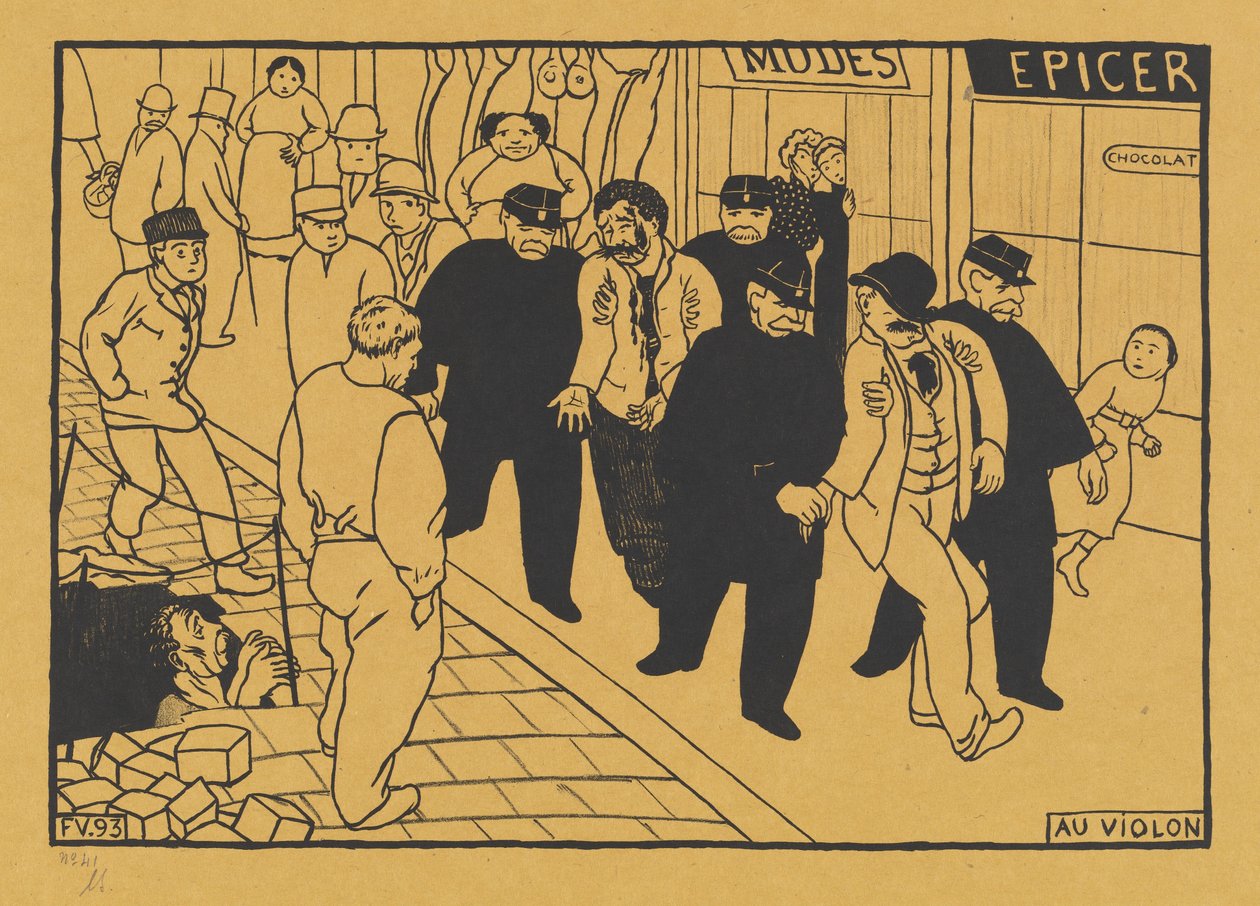Au Violon Off to the Jug, 1893 door Félix Vallotton