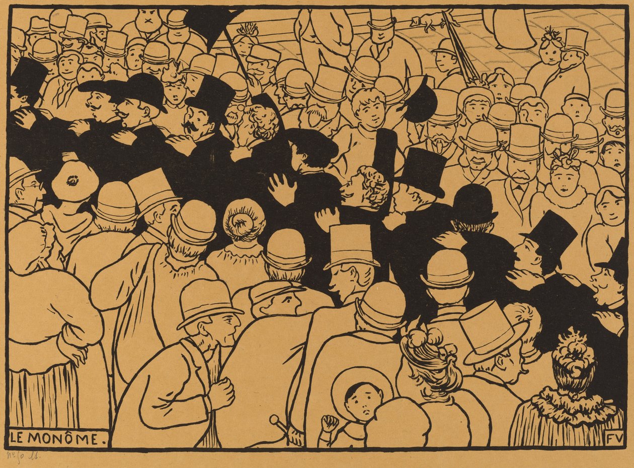 Le Monôme (Paraderen door de straten in een enkele rij) door Félix Vallotton