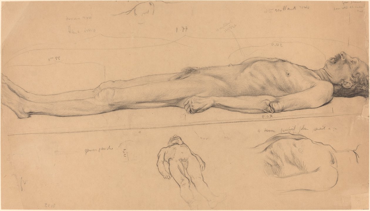 Het Lijk (Studie voor De Dode Christus) door Félix Vallotton