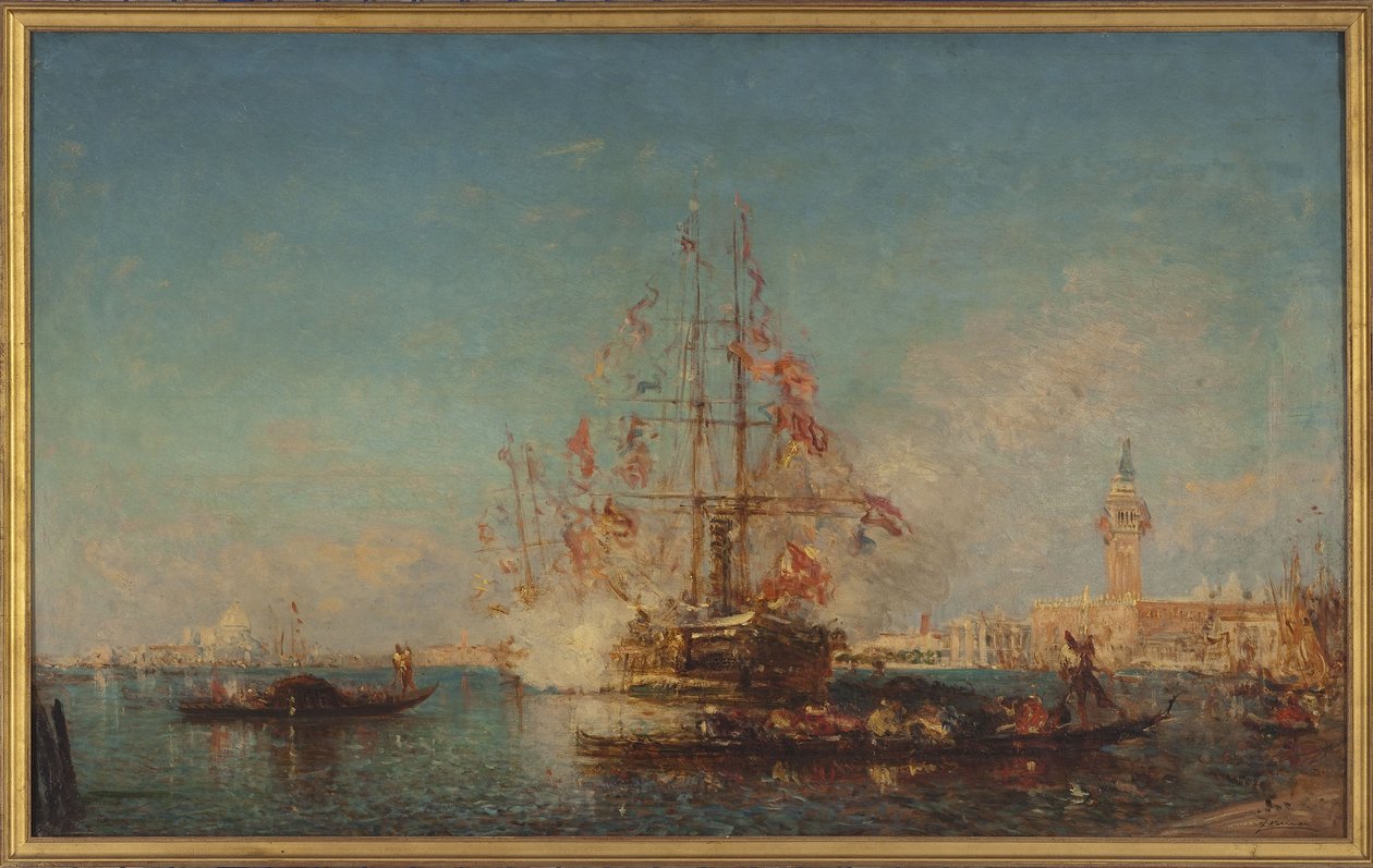Kanonschot, tussen 1880 en 1885 door Félix Ziem