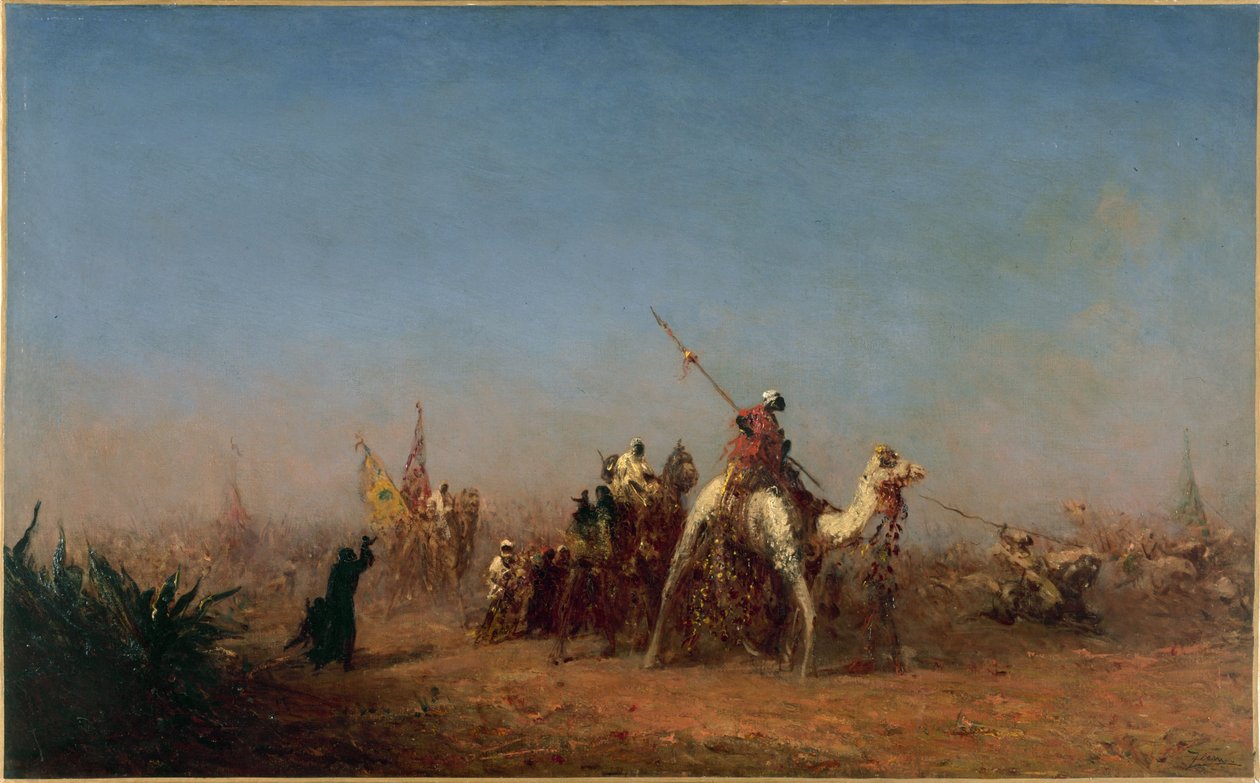 Karavaan op de weg naar Mekka, tussen 1880 en 1885 door Félix Ziem