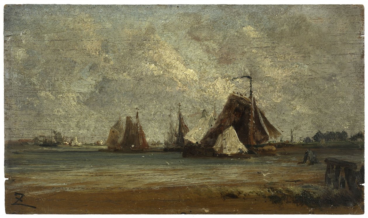 Visserssloepen, ca. 1852 door Félix Ziem