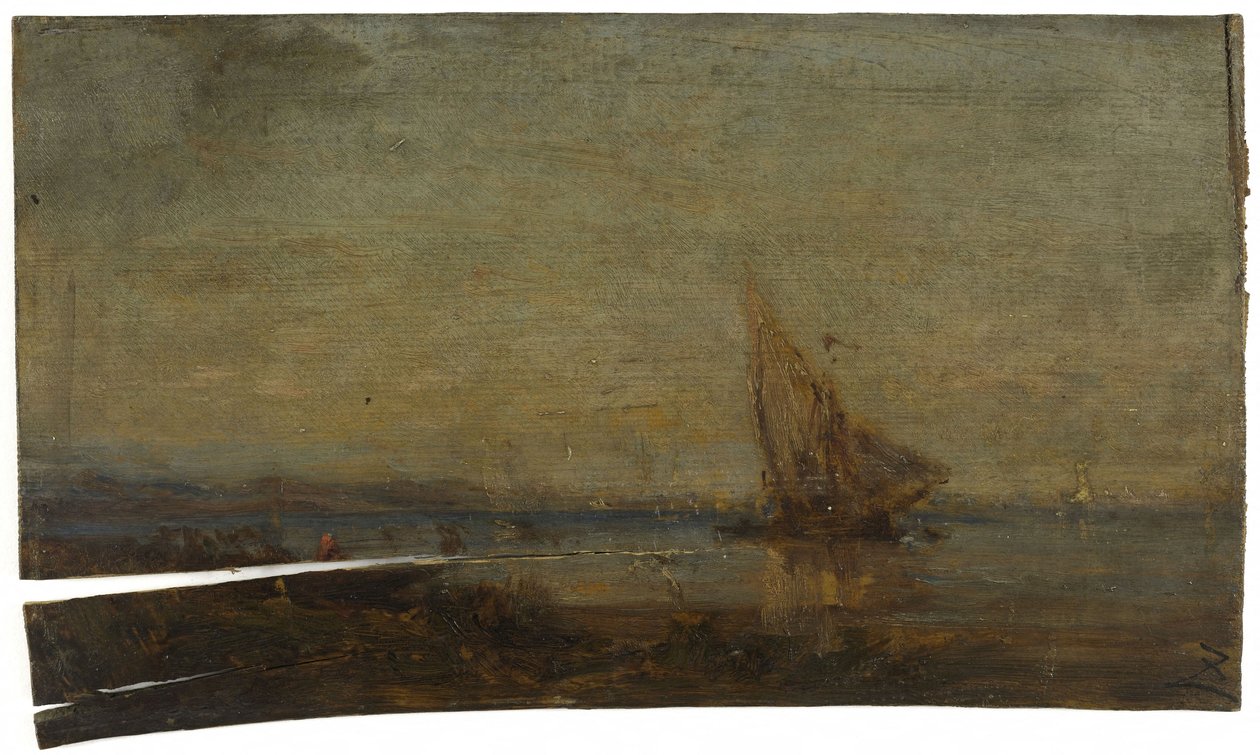 Voor Martigues, het gele zeil, ca. 1875 door Félix Ziem
