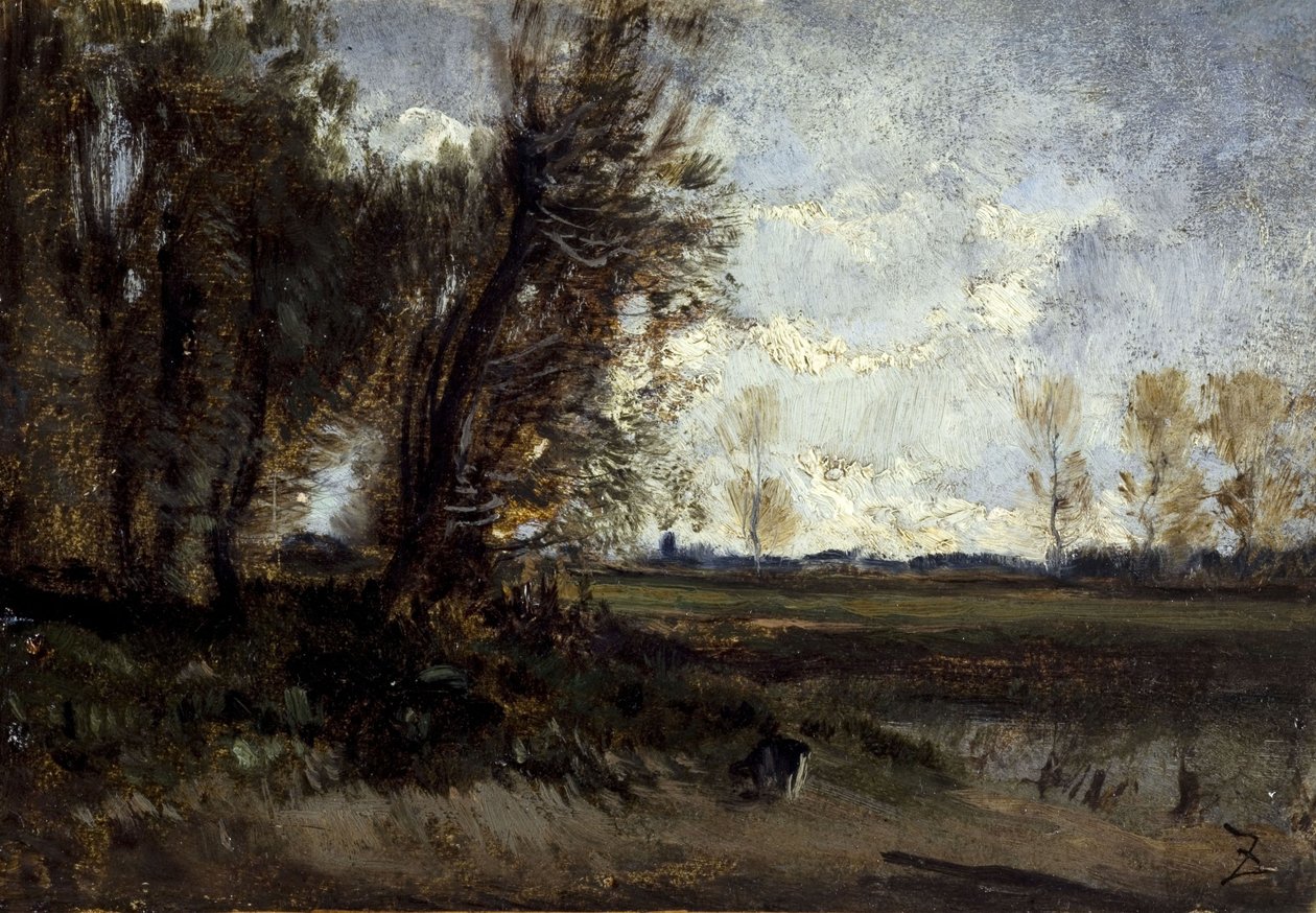 De vijver, tussen 1850 en 1860 door Félix Ziem