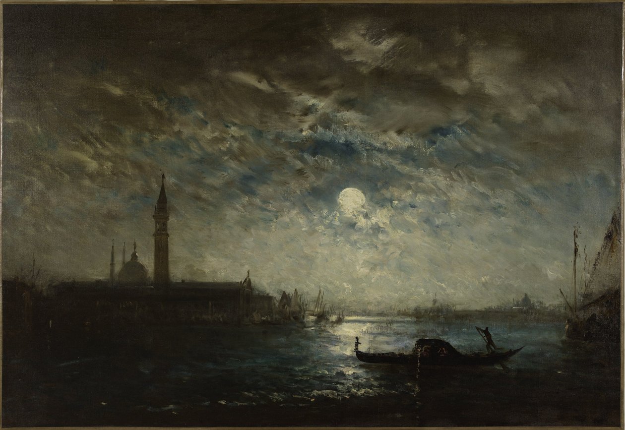 Venetië en de Campanile in het maanlicht door Félix Ziem