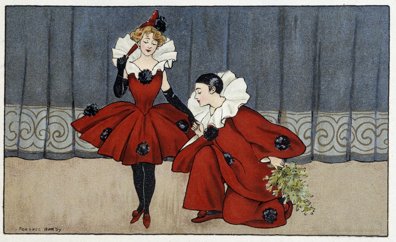Pierrot en Colombine door Florence Hardy