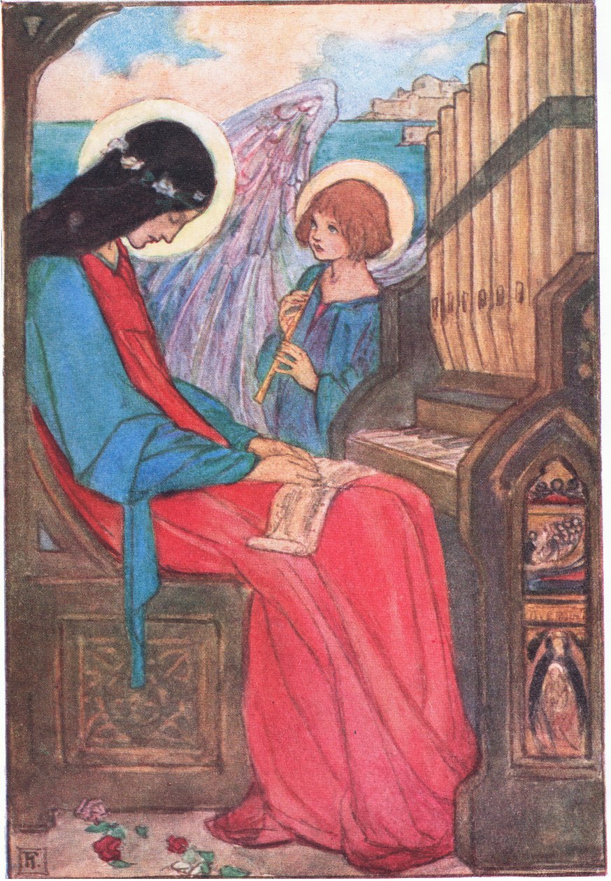Of in een heldere ommuurde stad aan zee (Het Paleis van de Kunst) (kleurenlitho) door Florence Harrison