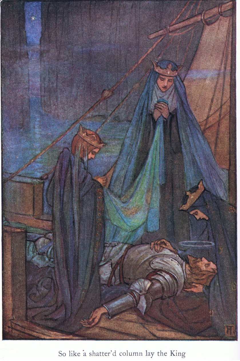 Dus als een verbrijzelde zuil lag de koning (Morte D