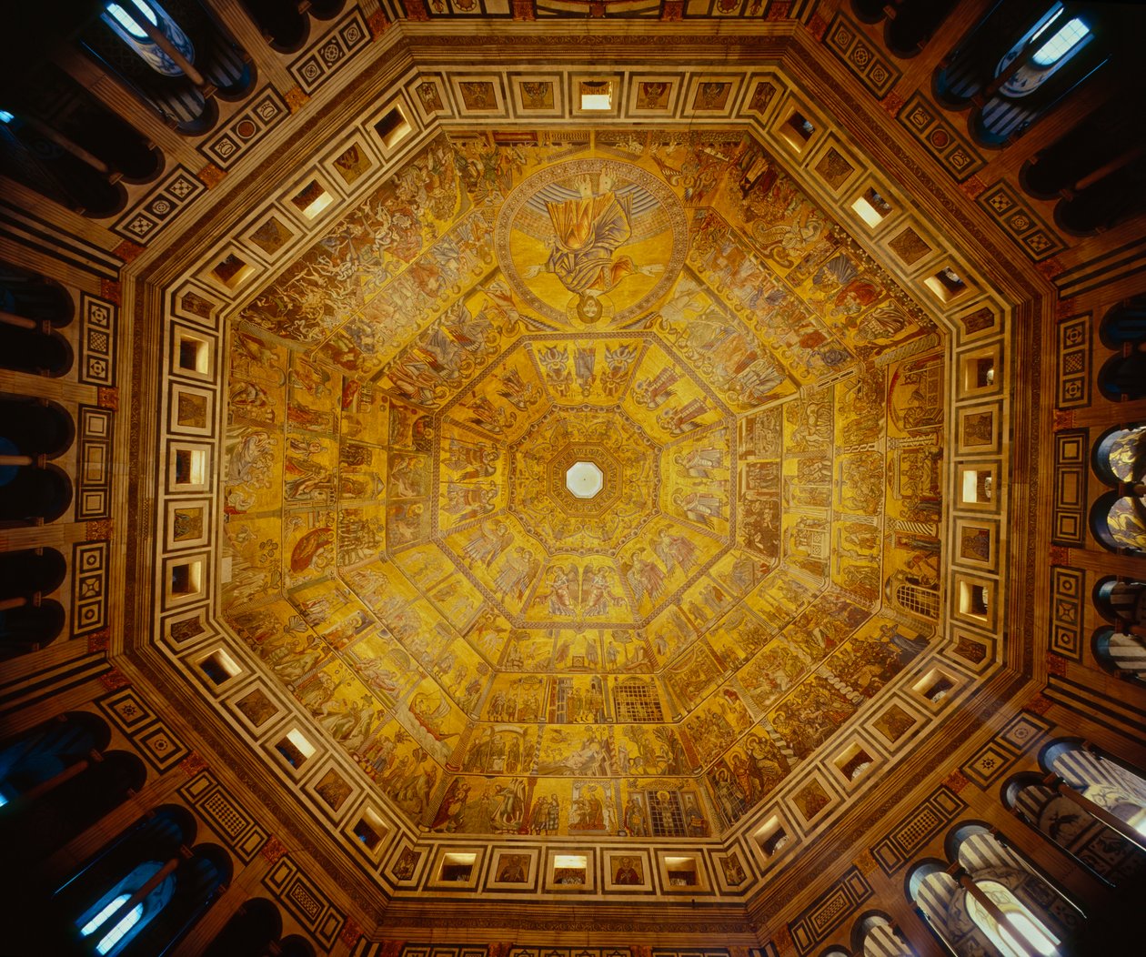 Koepelvormig plafond van de doopkapel van St. Johannes, Florence door Florentine School