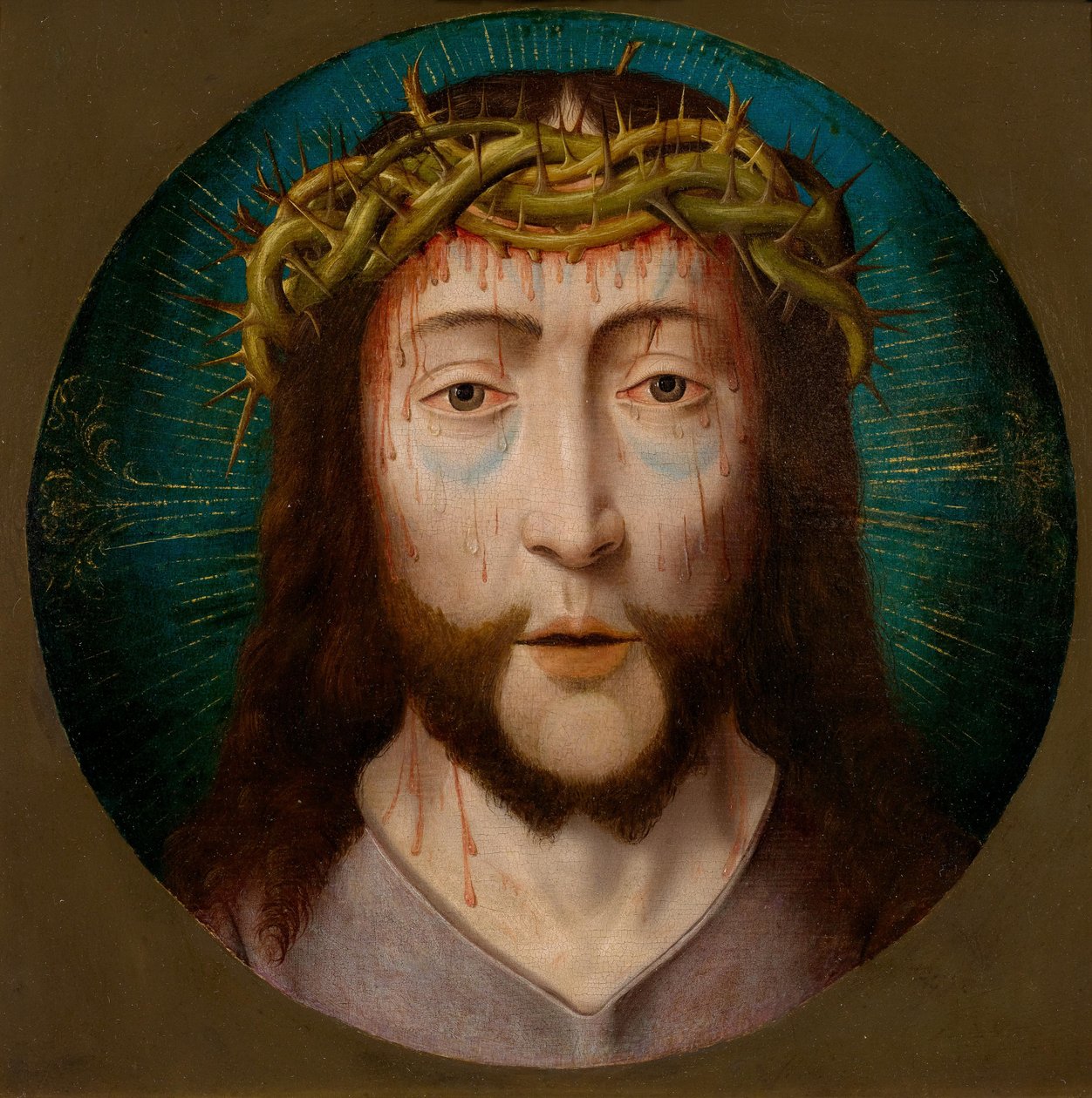 Christus met doornenkroon door Follower of Aelbrecht Bouts