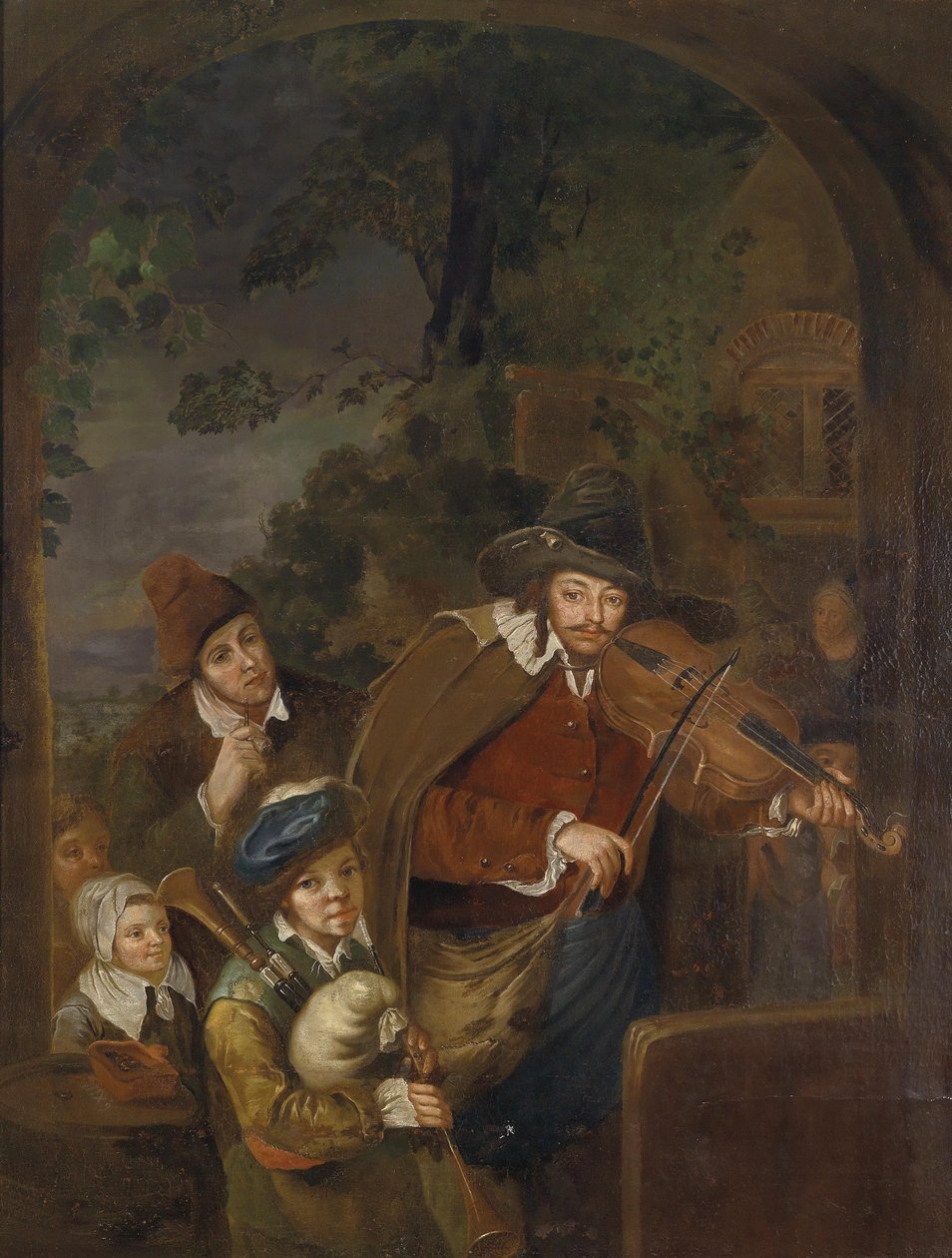 Wandermusikanten door Follower of Christian Wilhelm Ernst Dietrich