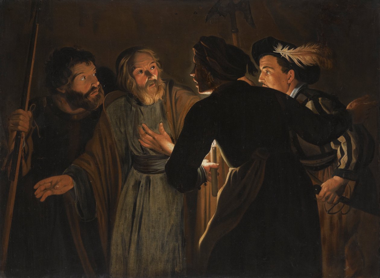 De Verloochening van Sint Petrus door Follower of Gerard Seghers