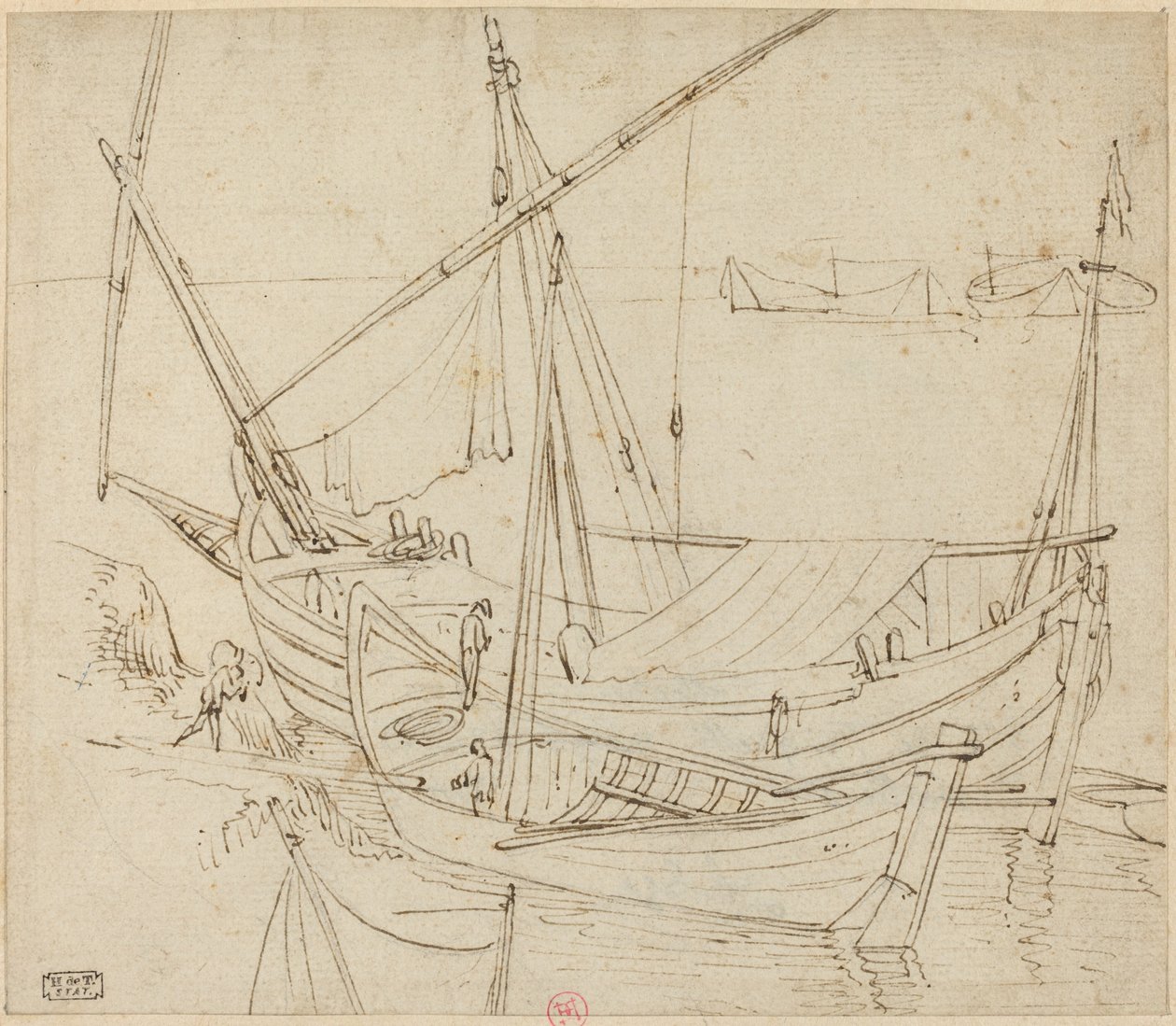Boten door Follower of Agostino Tassi