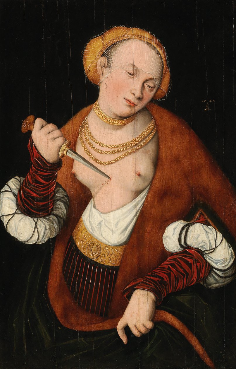 Lucretia door Follower of Lucas Cranach the Elder