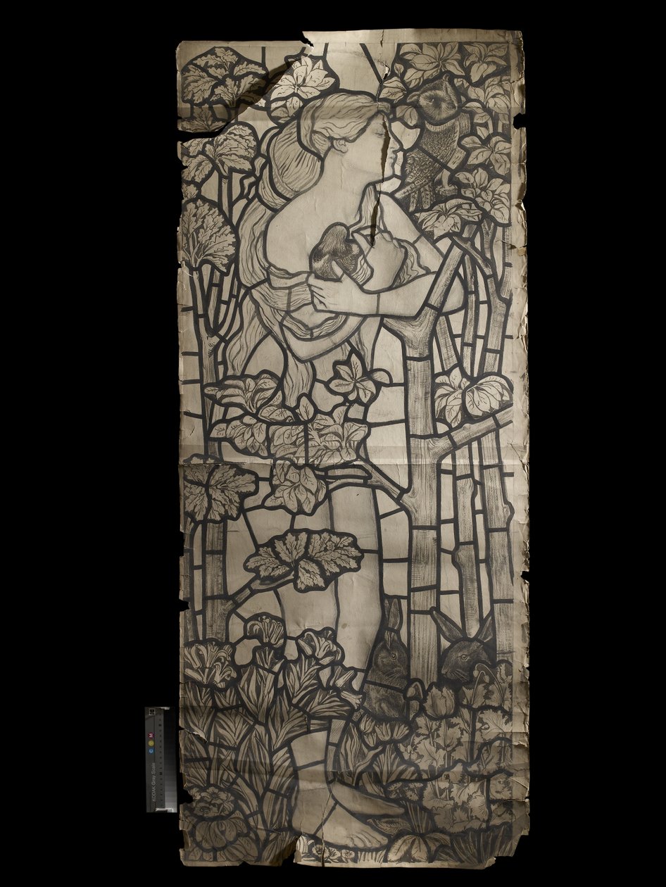 Cartoon voor een glas-in-loodraam van Eva, 1862 door Ford Madox Brown