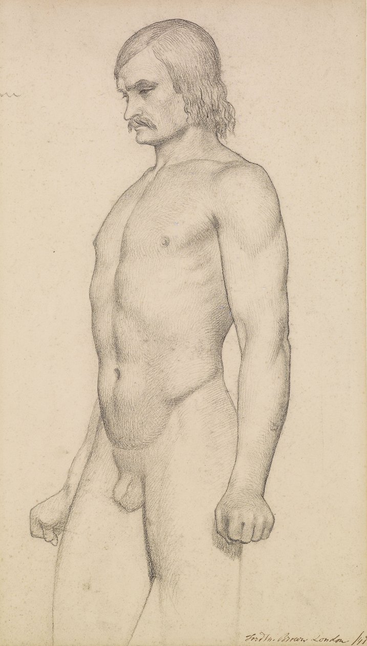 Mannelijke naakt door Ford Madox Brown