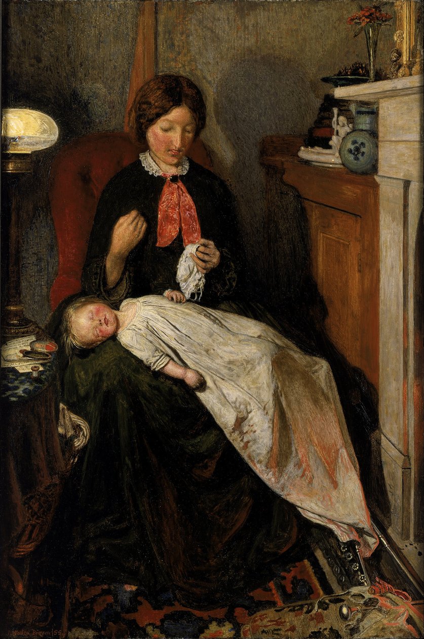Wachten - een Engels haardvuur van 1854-55 door Ford Madox Brown