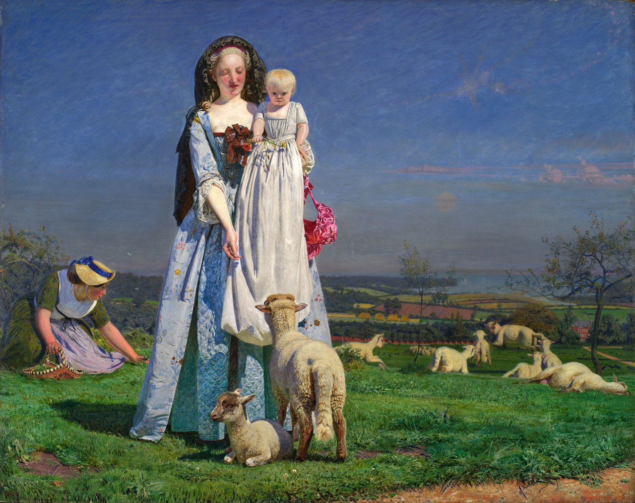 Schattige blaat-lammetjes door Ford Madox Brown
