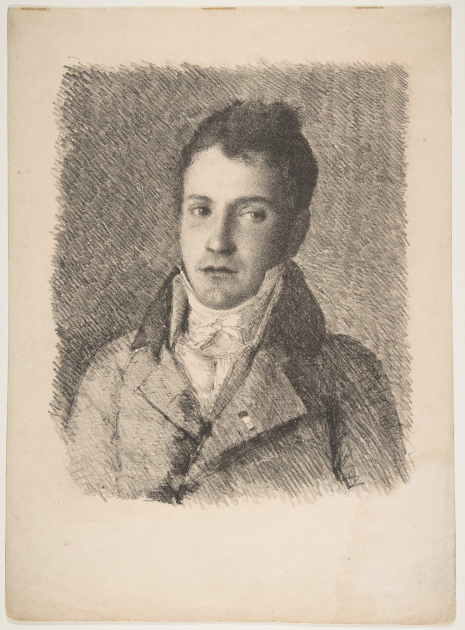 Portret van een jonge man door Formerly attributed to Goya