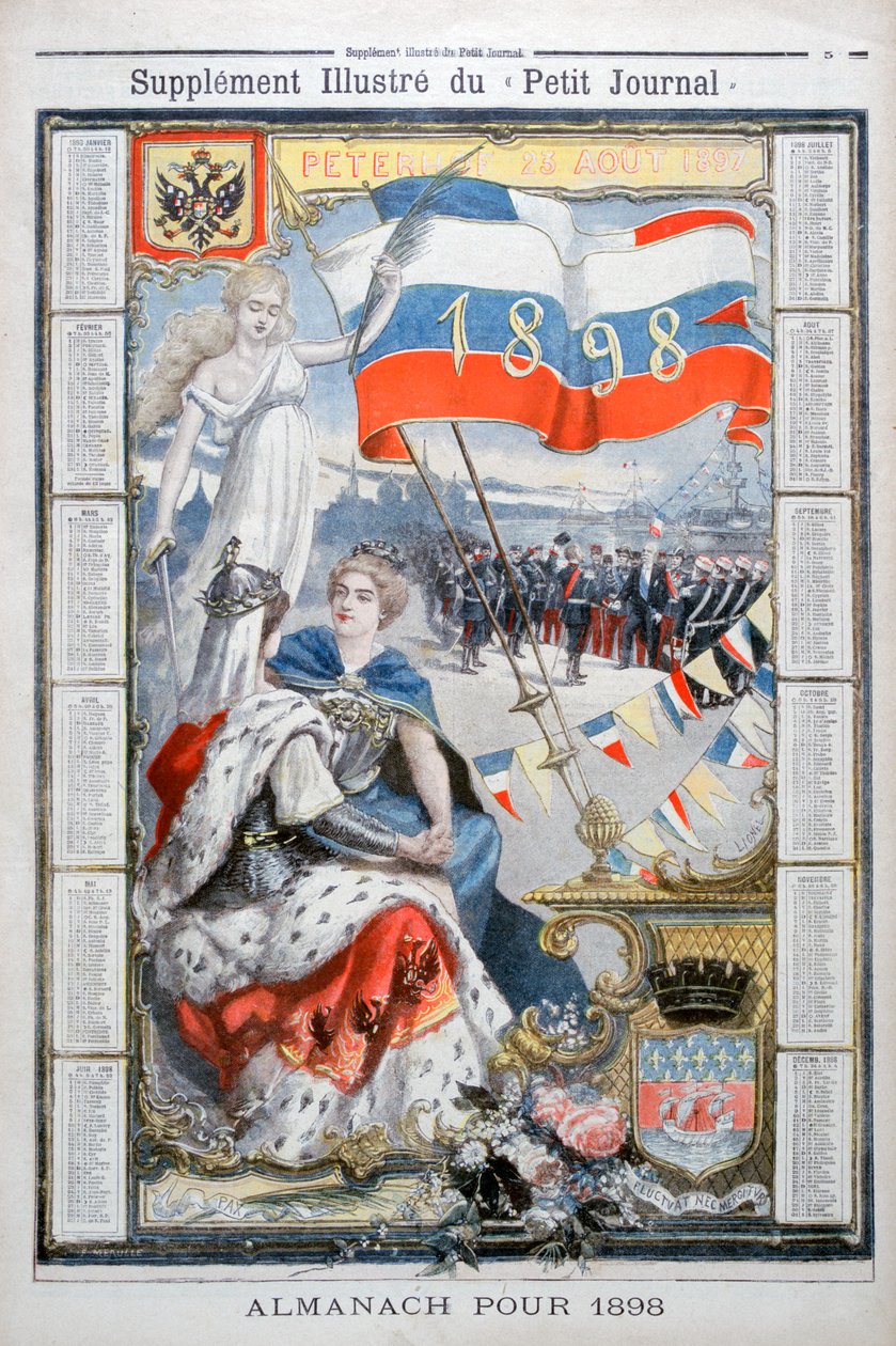 Kalender voor 1898 door Fortuné Méaulle