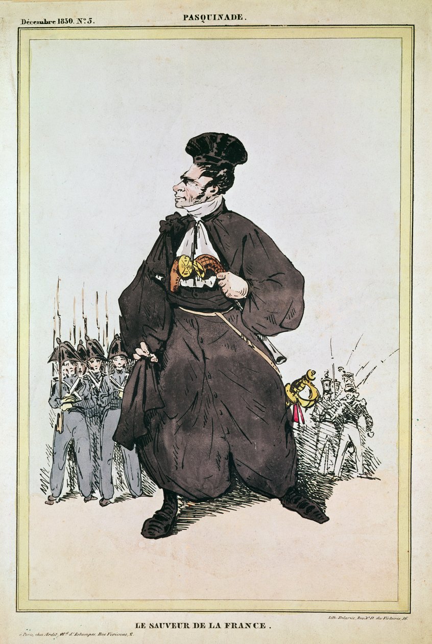 Karikatuur van Baron Pasquier als Redder van Frankrijk door Fortune Delarue