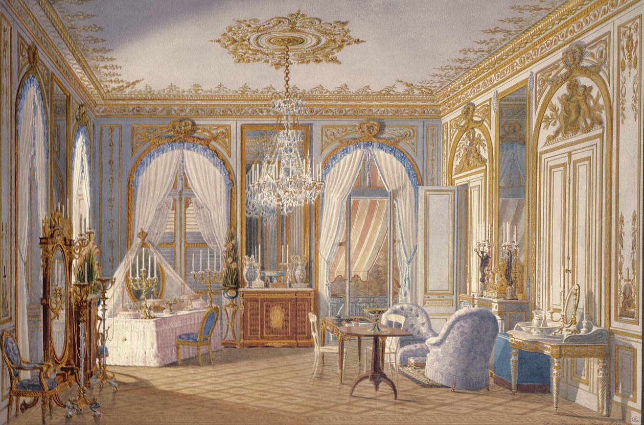 Kleedkamer van keizerin Eugenie in Saint-Cloud, 1860 door Fortune de Fournier