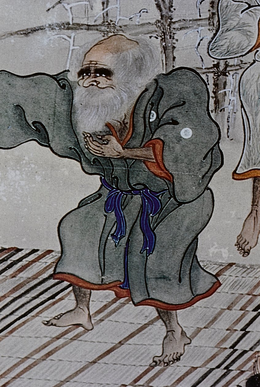 De grote leiders van de achttiende-eeuwse Ainu: Itokoi en Shinichi uit Akkeshi, Chosama uit Uraashibetsu en Shonko uit Noshappu, in het bijzonder, illustratie door Fosco Maraini