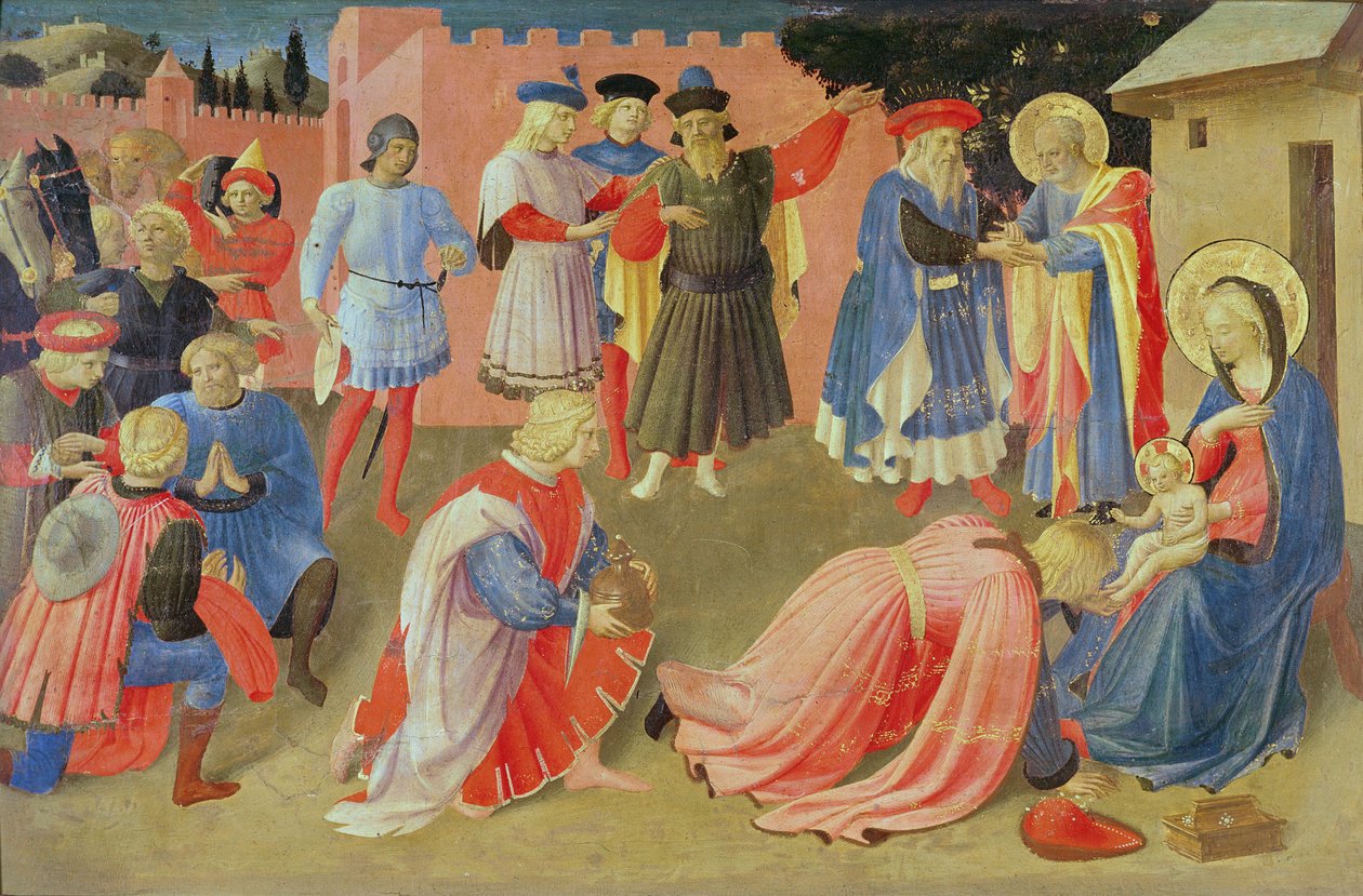 Aanbidding der Wijzen, predellapaneel van het Linaiuoli-drieluik door Fra Angelico