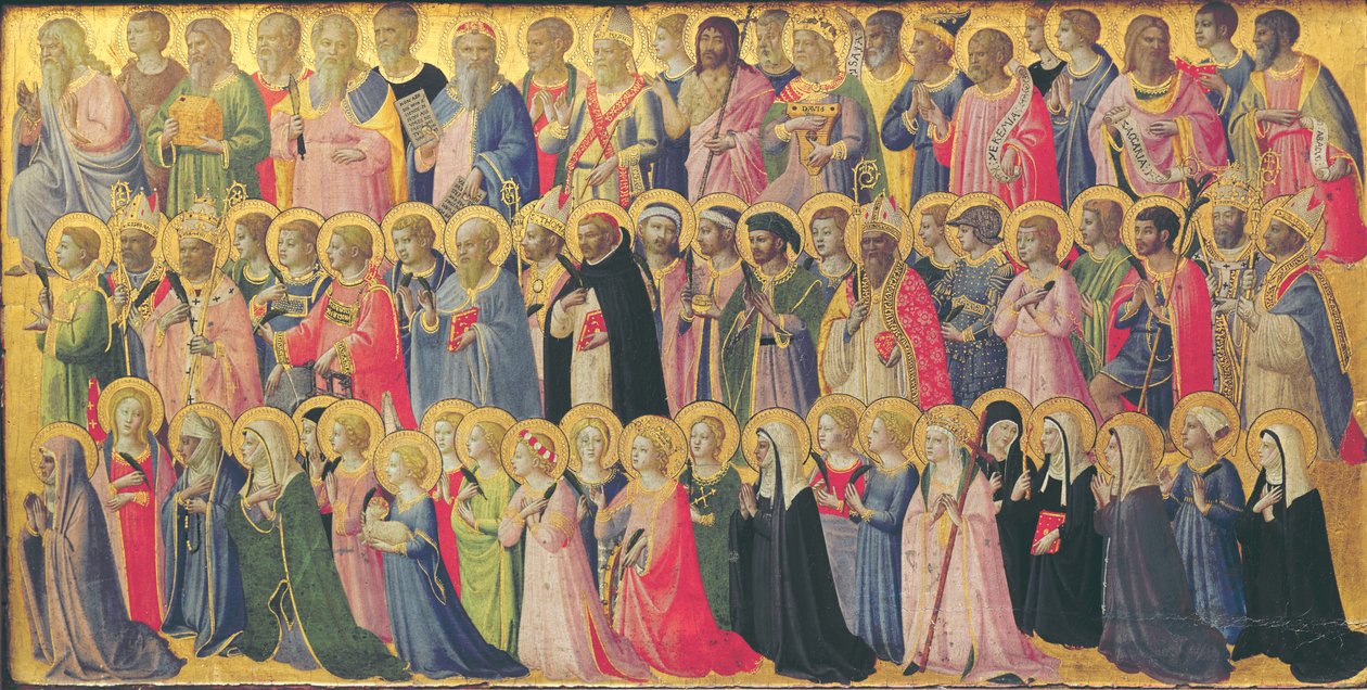 De voorlopers van Christus met heiligen en martelaren, 1423-24 door Fra Angelico