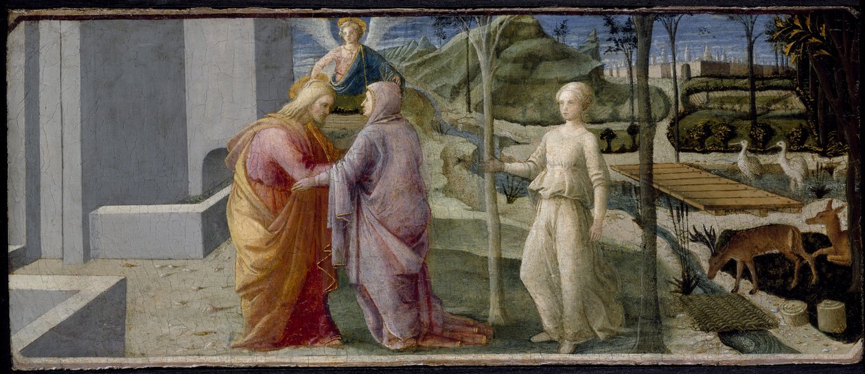 De ontmoeting van Joachim en Anna bij de Gouden Poort, 15e eeuw door Fra Filippo Lippi
