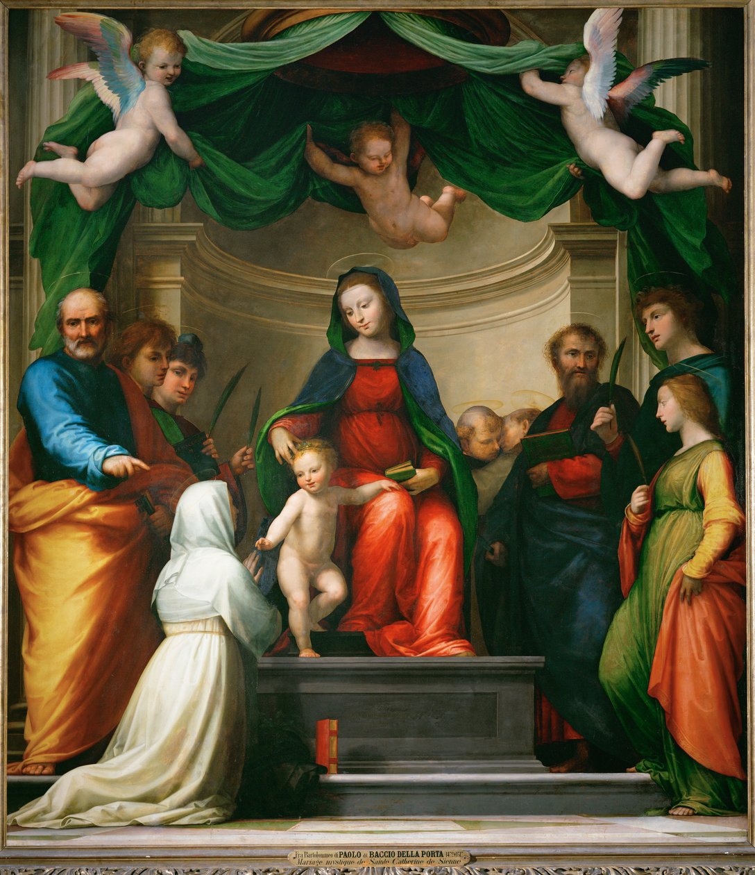 Het Mystieke Huwelijk van de Heilige Catharina van Siena ... door Fra (1472-1517) Bartolomeo