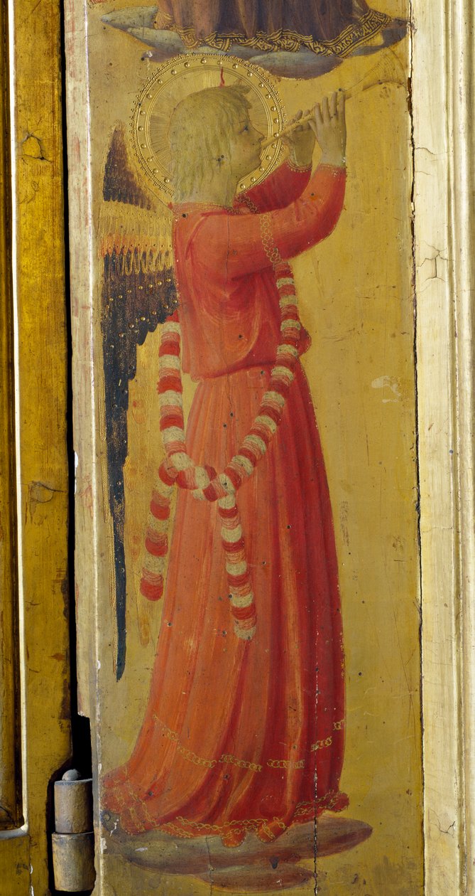 Engel die een trompet speelt (detail) door Fra  Angelico