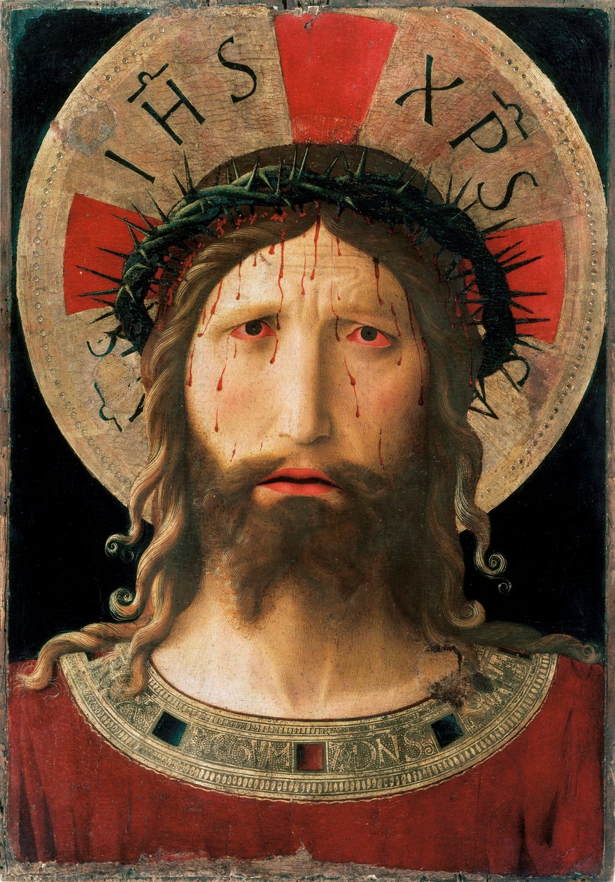 Hoofd van Christus met doornenkroon (1450) door Fra  Angelico