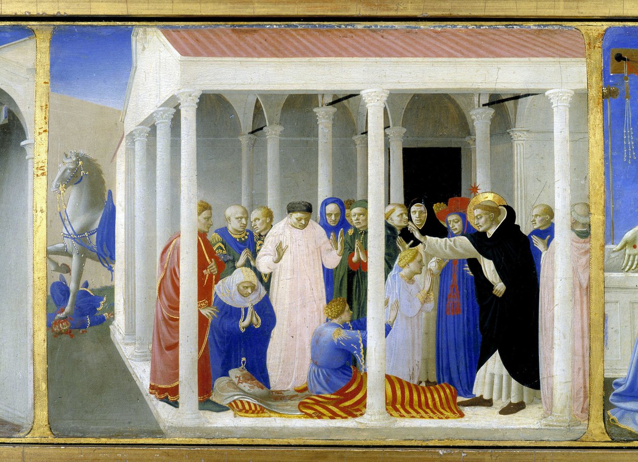 Sint Dominica (1170 - 1221) wekt Napoleone Orsini op, het onderste deel (de predella) van de 