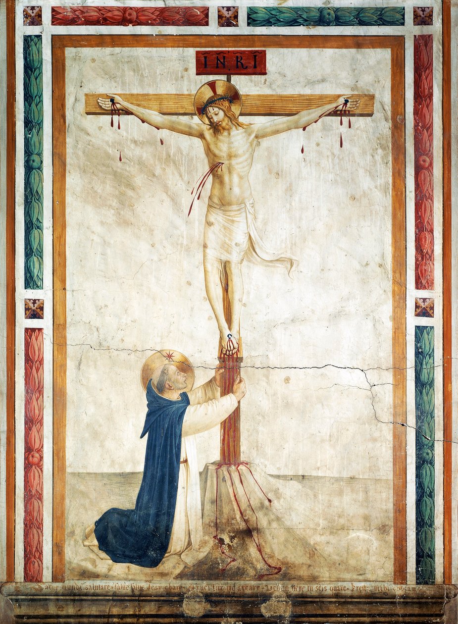 Sint Dominicus aanbidt het kruis door Fra (c.1387 1455) Angelico