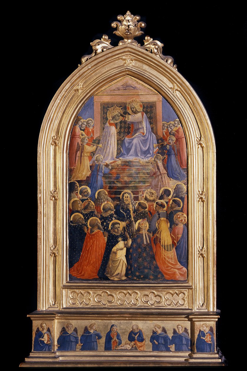 De kroning van de Maagd. Reliekschrijn voor Santa Maria Novella door Fra  Angelico