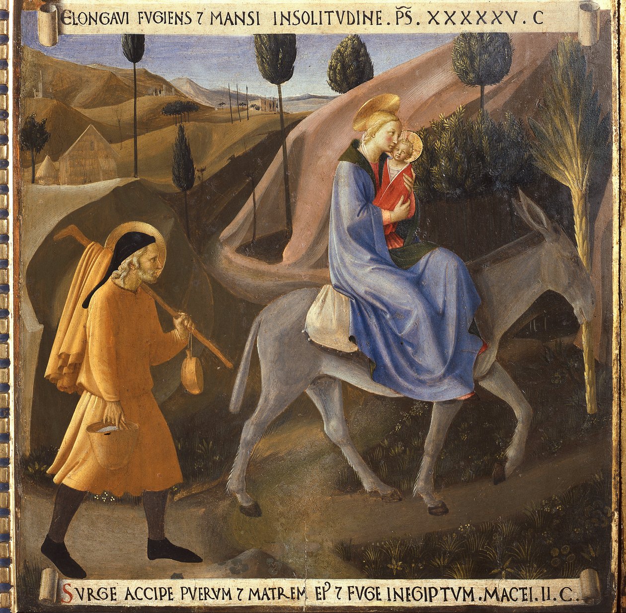 De vlucht naar Egypte, Leven van Christus, Armadio degli Argenti door Fra  Angelico