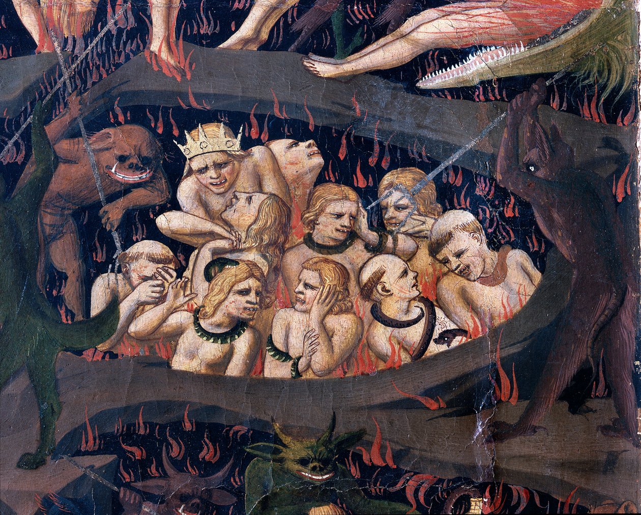 Het laatste oordeel: Hel (tempera op hout) door Fra  Angelico