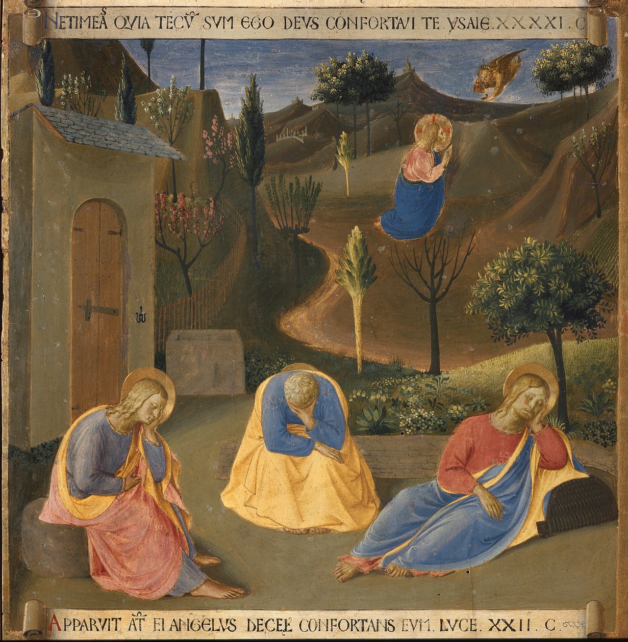 De doodsangst in de tuin van Gethsemane door Fra  Angelico