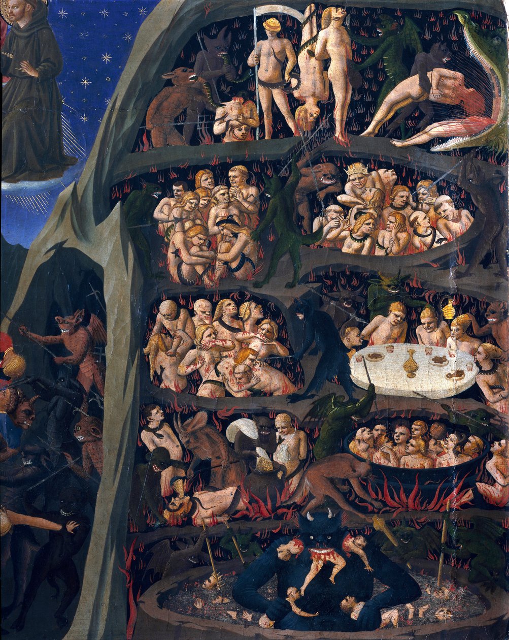 Het laatste oordeel: hel door Fra  Angelico