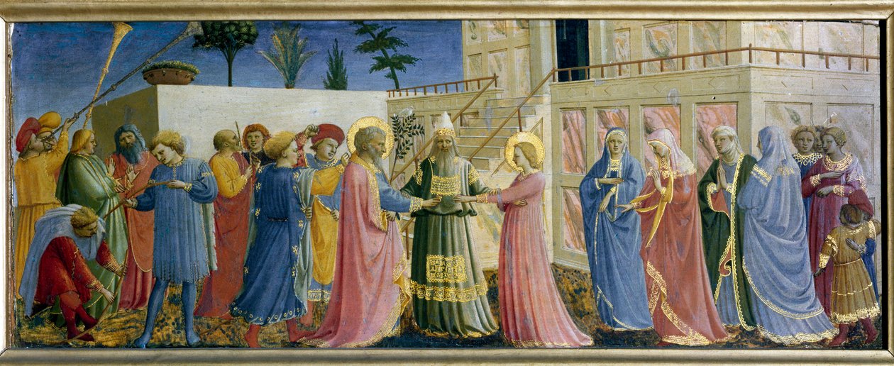 De bruiloft van de Maagd Predelle door Fra  Angelico