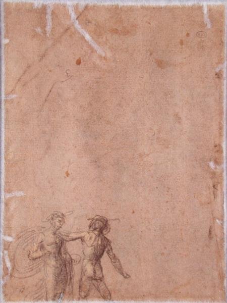 Twee figuren (verso) door Fra 1472 1517 Bartolommeo