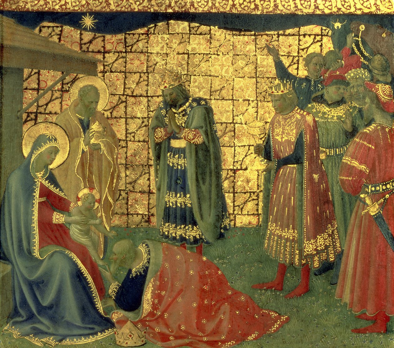 Aanbidding der Wijzen (detail) door Fra Angelico