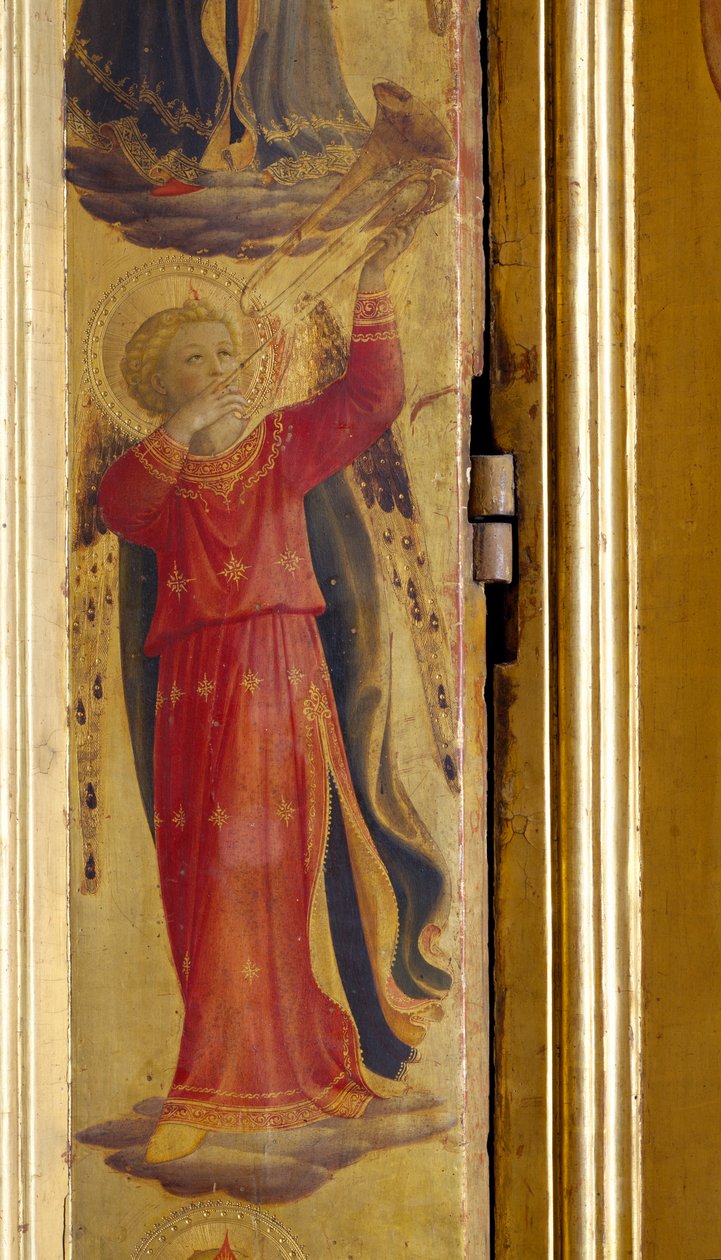 Engel die een Trompet Speelt, detail van het Linaiuoli Drieluik, 1433 door Fra Angelico