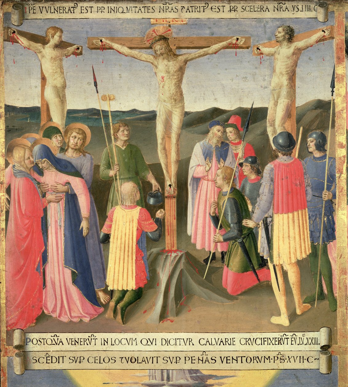 Christus aan het kruis tussen de twee dieven (detail) door Fra Angelico