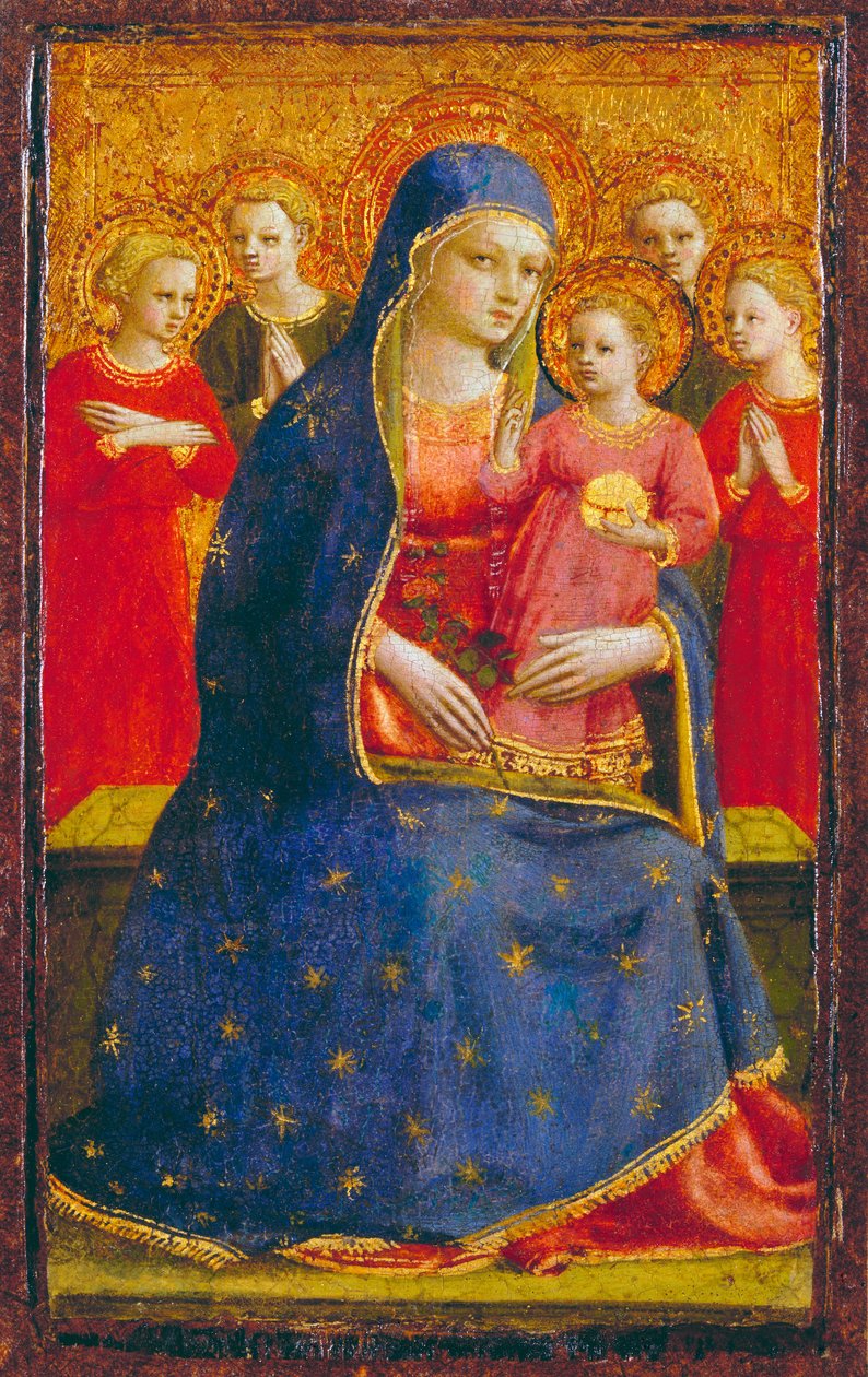 Madonna en Kind met Engelen, c.1425 door Fra Angelico