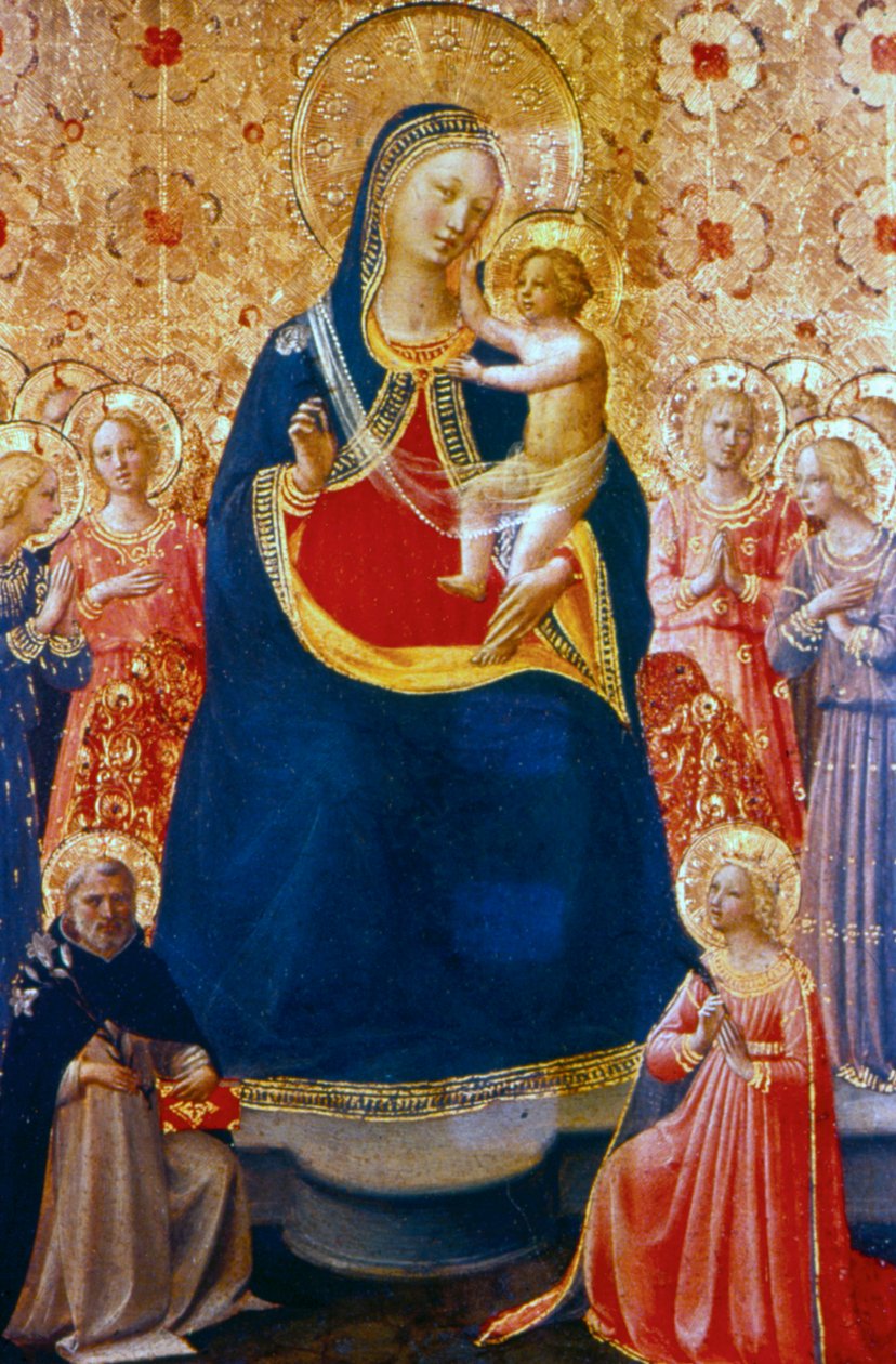 Madonna en Kind met heiligen, midden 15e eeuw door Fra Angelico