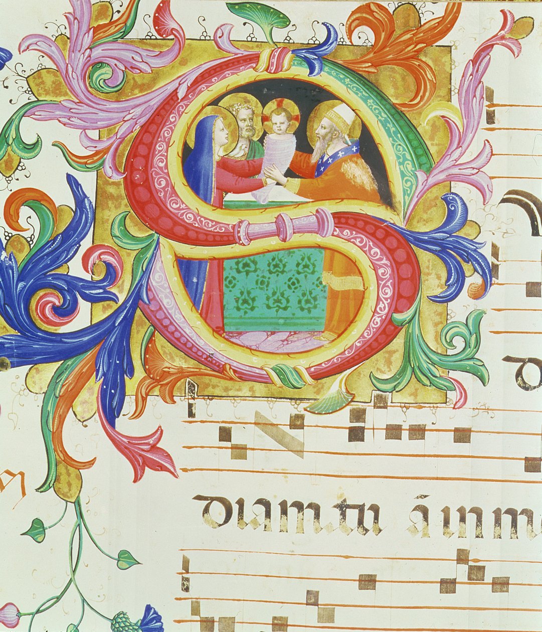 Missaal 558 f.73v Geïllustreerde initiaal 
