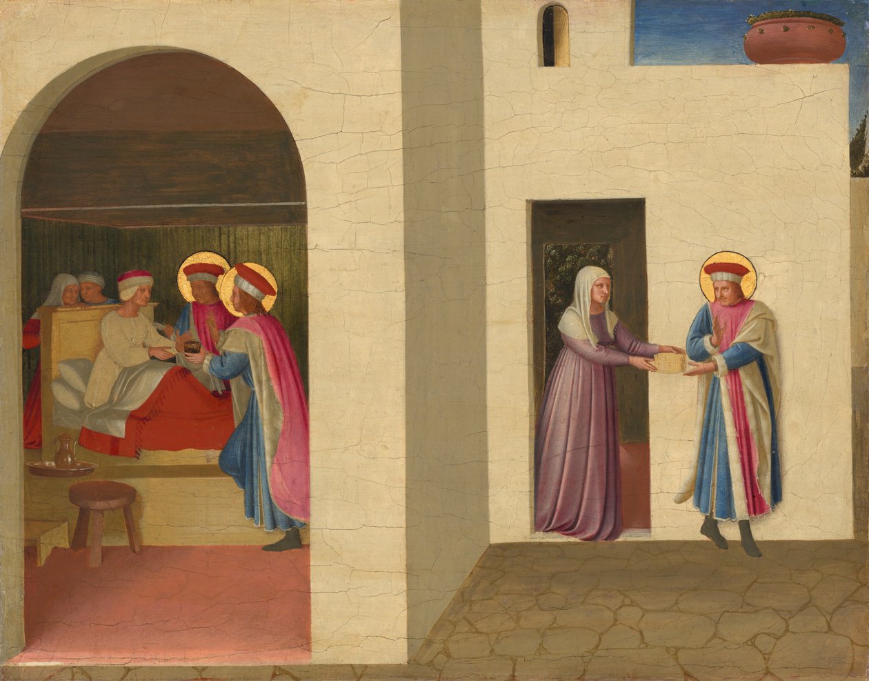 De genezing van Palladia door Sint Cosmas en Sint Damianus, ca. 1438-1440 door Fra Angelico